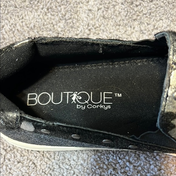 Corkys black and pewter cowhide slip on shoes - Picture 4 of 7